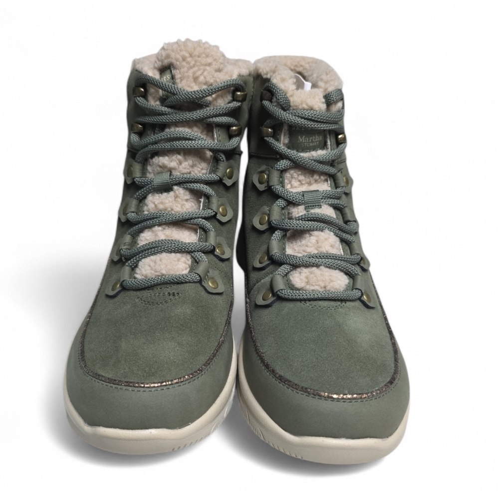 Martha Stewart x Skechers Easy Going Lace-Up Suede Hiker Boots